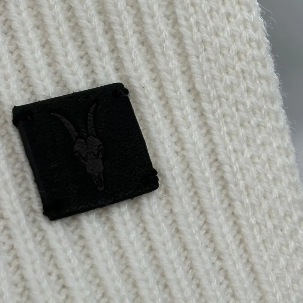 ALLSAINTS Ribbed Knit Chalk White Scarf